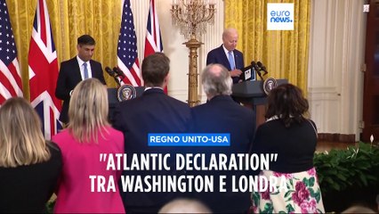 Sunak e Biden: "Con la Dichiarazione Atlantica siamo più forti e sfidiamo Cina e Russia"