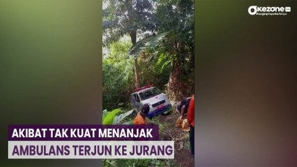 Ambulans Terjun ke Jurang Akibat Tak Kuat Menanjak di Serang