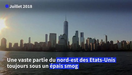 New York, Washington avant et après l'épisode de pollution causé par les incendies au Canada