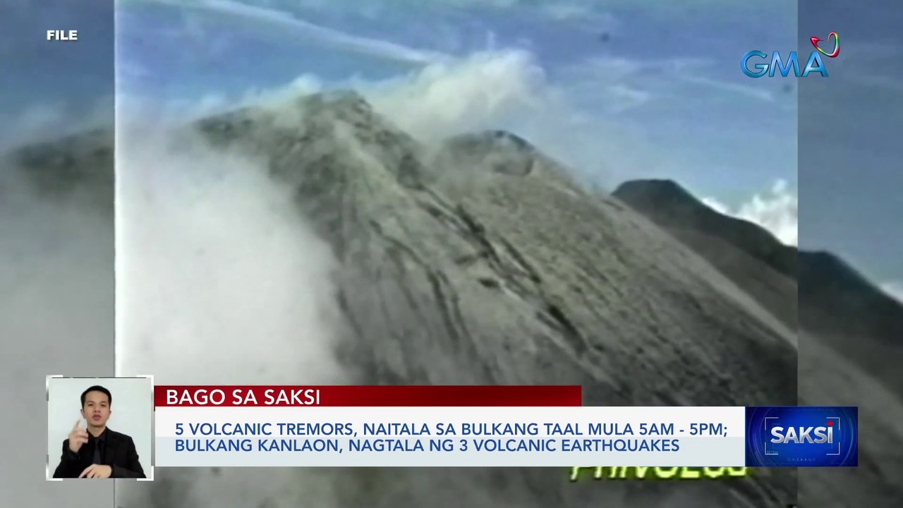 5 volcanic tremors, naitala sa Bulkang Taal mula 5AM - 5PM; Bulkang Kanlaon, nagtala ng 3 volcanic earthquakes | Saksi