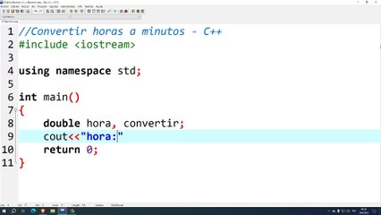 Convertir horas a minutos en C++
