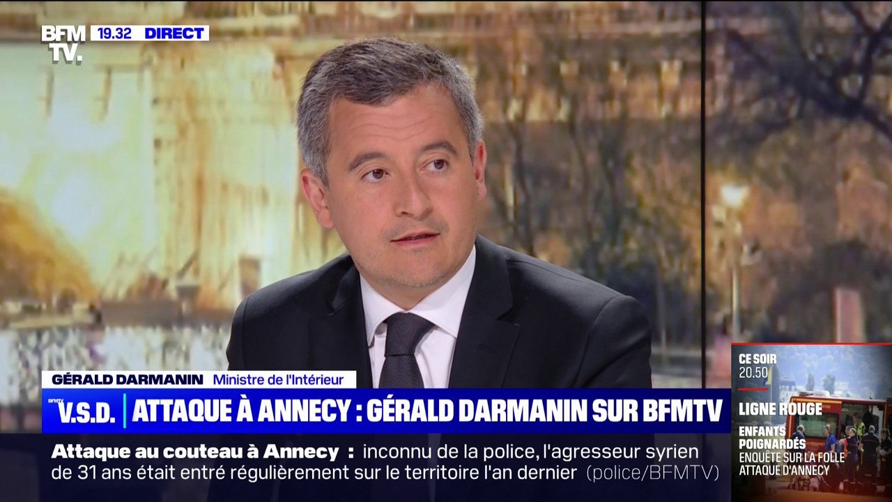 Attaque au couteau à Annecy, Gérald Darmanin loue "le travail extraordinaire des services de secours et des médecins"