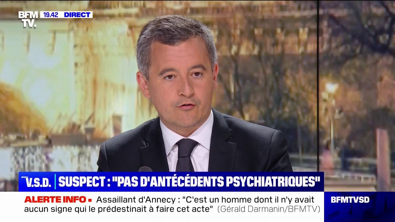 Attaque au couteau à Annecy: "Il y a eu beaucoup de bêtises qui ont été dites, soit par ignorance, soit par volonté de nuire politiquement", affirme Gérald Darmanin