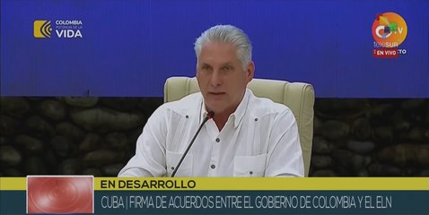 Presidente de Cuba resalta trascendencia de firma de acuerdos de paz para Colombia