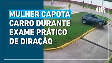Na Argentina: Mulher capota carro em exame prático da carteira de motorista