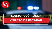 Reportan persecución a balazos por robo de tráiler en Autopista Veracruz-Xalapa