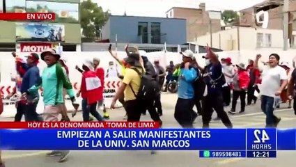 Toma de Lima: se inicia movilización de manifestantes que estaban en la UNMSM