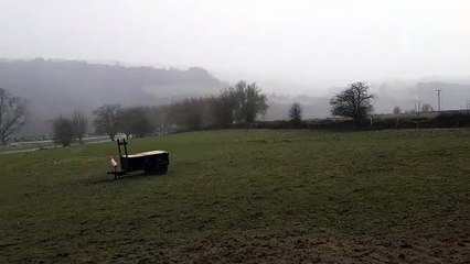 Snow starts to fall in the Loxley Valley, Sheffield.