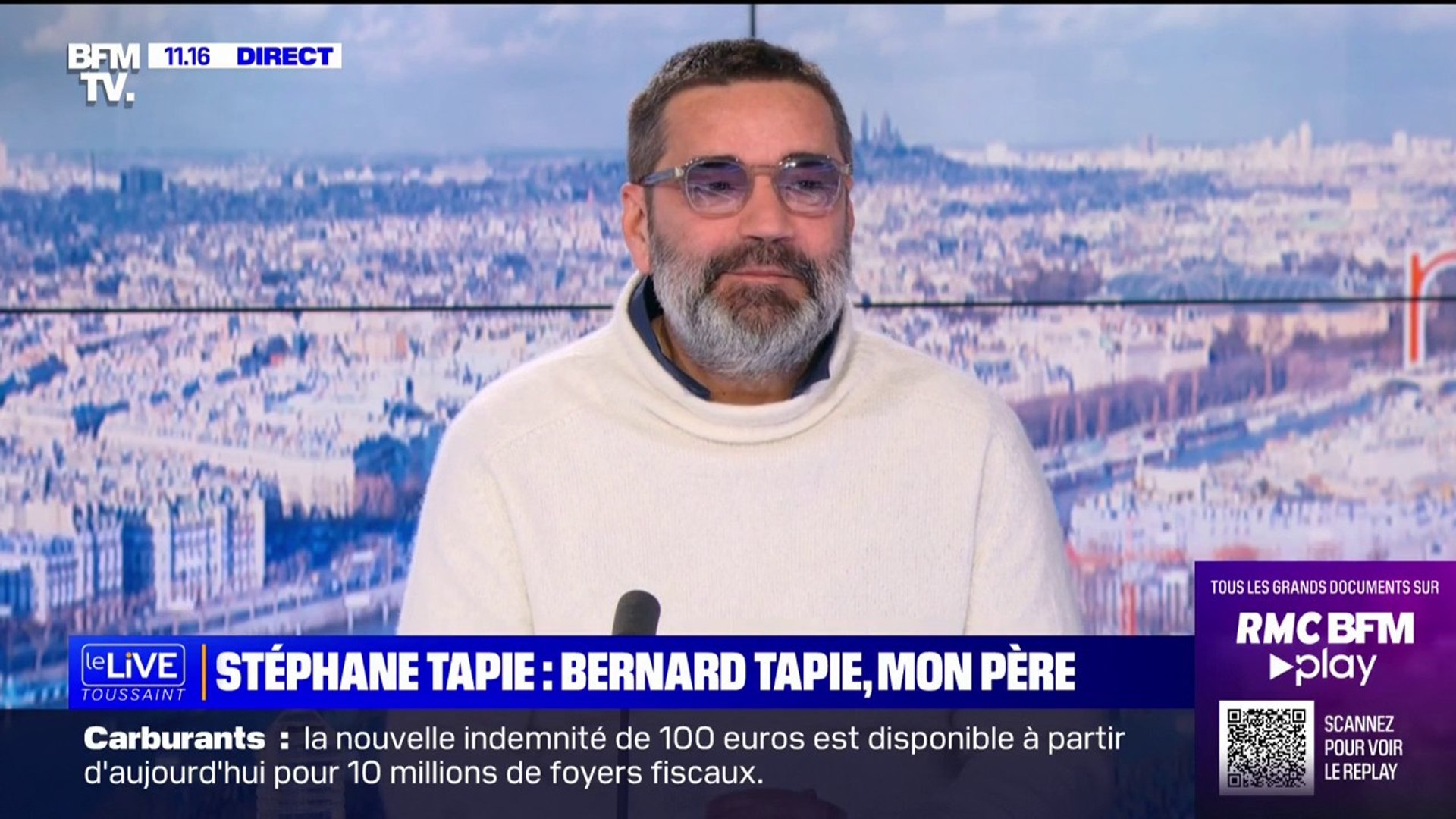 Stéphane Tapie raconte comment son père a dû trafiquer son acte de naissance  - Vidéo Dailymotion