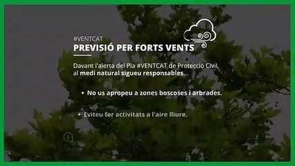 Alerta por fuertes rachas de viento en Cataluña