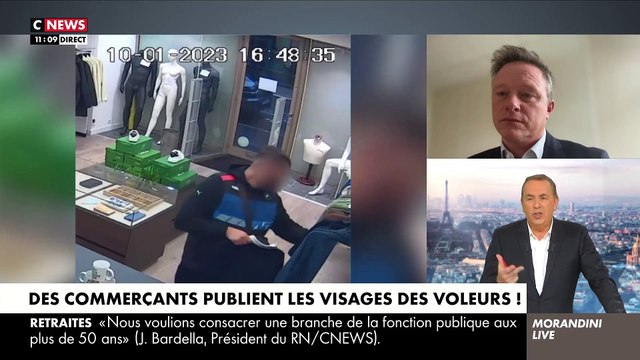 Le commerçant qui a diffusé les visages des voleurs dans sa boutique s’explique en direct dans Morandini Live : On en a ras-le-bol des vols et la police n’a pas les moyens pour agir! - Regardez
