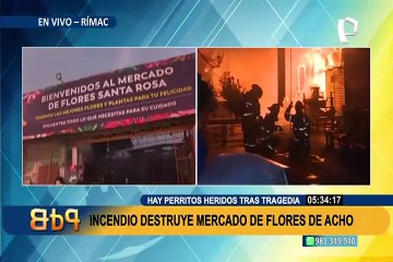 Tragedia en el Rímac: incendio destruye locales del mercado de Flores Santa Rosa