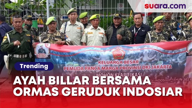 Foto Rizky Billar Disobek, Ayah Bersama Sebuah Ormas Geruduk Gedung Indosiar