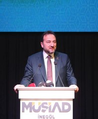 MÜSİAD Başkanı Asmalı, MÜSİAD İnegöl Şubesi'nin genel kurulunda konuştu