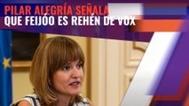La portavoz del PSOE, Pilar Alegría, señala en rueda de prensa que Feijóo es rehén de Vox y que o rompe su silencio sobre la polémica del aborto en Castilla y León o demostrará falta de autoridad en el PP
