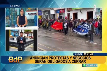 Anuncian protestas en Cajamarca: ronderos de Chota cerrarán principales comercios de la ciudad