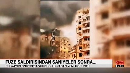Rusya'nın Dnipro saldırısından çarpıcı görüntü