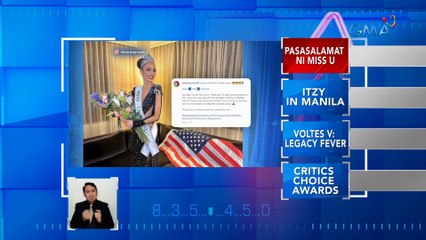 Miss Universe 2022 na si R'Bonney Gabriel, nagpasalamat sa kanyang fans | Saksi