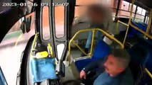 Halk otobüsü şoförünün darbedilmesi güvenlik kamerasına yansıdı