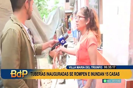 Rotura de tuberías recién inauguradas provocan inundación: 15 casas quedaron afectadas