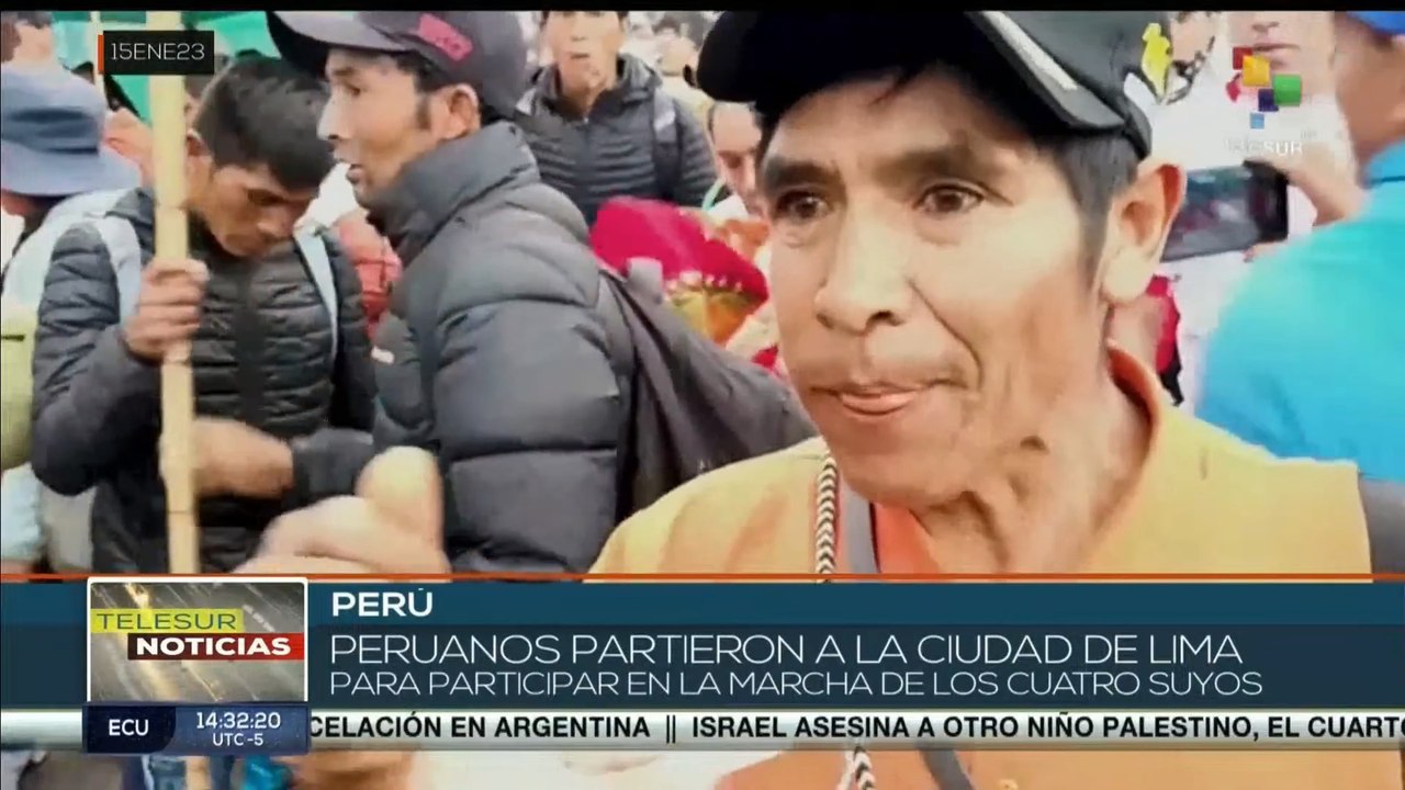 Pueblo peruano parte a la ciudad de Lima para participar en la marcha de los cuatro suyos