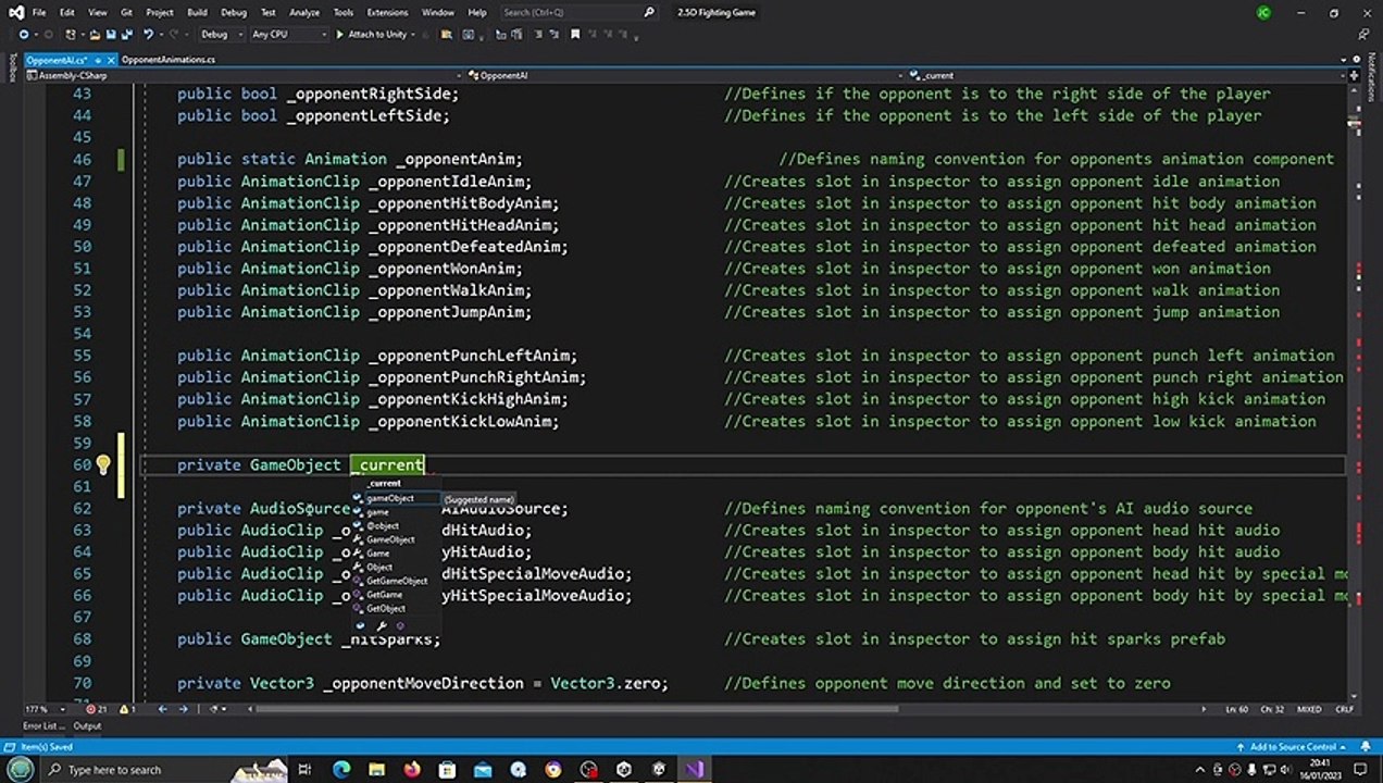 Unity3D Fighting Game Tutorial #242 Opponent Animations