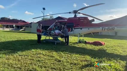 Download Video: tn7-Niño de seis años es traslado en helicóptero hasta Hospital de Niños tras accidente en Osa-160123