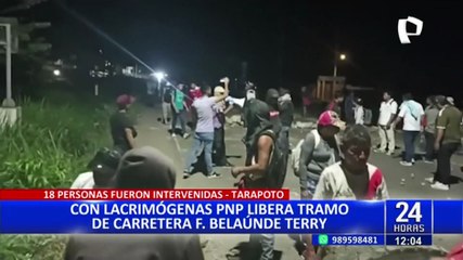 Tarapoto: PNP libera carretera Fernando Belaúnde Terry
