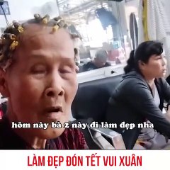 Không thua giới trẻ, cụ bà làm tóc hưởng ứng mùa xuân về