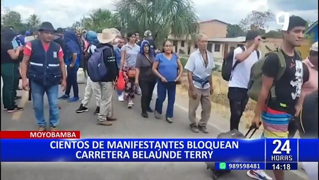 Moyobamba: Cientos de manifestantes toman carretera belaunde Terry