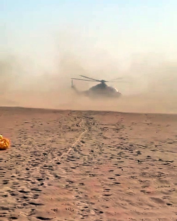 Video: Helicopter rescues man injured glider crashes in UAE desert