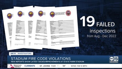 Arizona stadium's efforts to fix fire code violations prior to Super Bowl