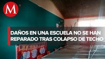 Tres salones de Tamaulipas no cuentan con techo. Así se toman clases pese al frío