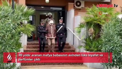 30 yıldır aranan mafya babasının evinden lüks kıyafet ve parfümler çıktı
