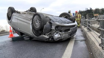 SARIYER'DE TAKLA ATAN OTOMOBİLİN SÜRÜCÜSÜ YARALANDI