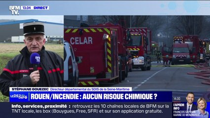 Incendie à Rouen: les pompiers prévoient l'extinction des derniers foyers "avant la fin de la journée"