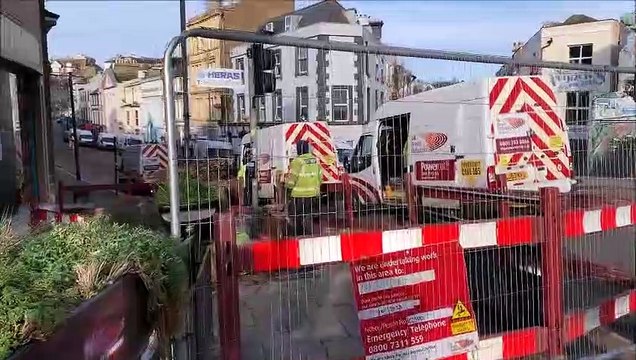 The day after major flooding in Hastings town centre, East Sussex, on January 17 2023