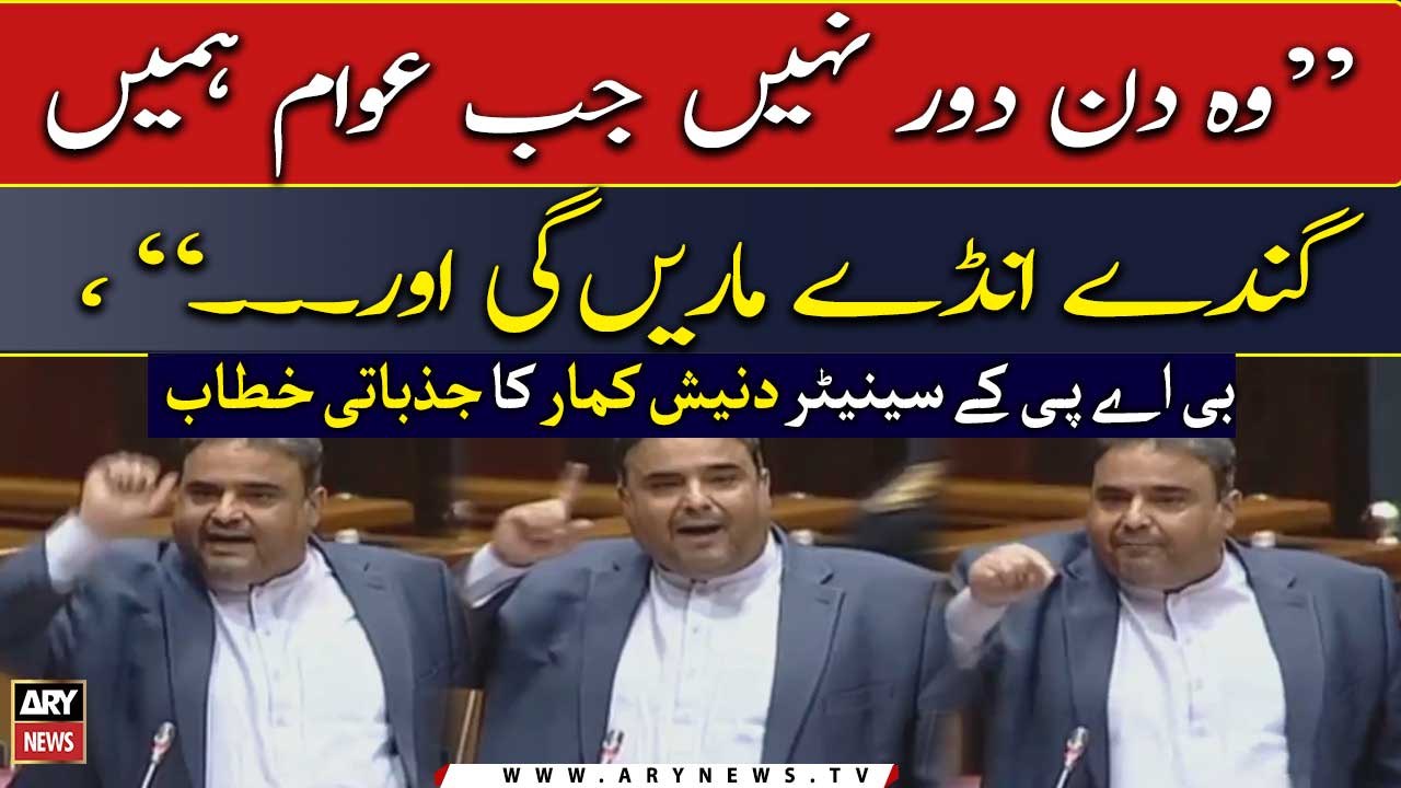 "Wo din door nahi jab awam hume gande ande mare gi or...," Senator Danesh Kumar ka jazbati khitab
