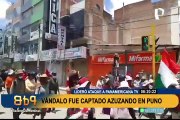 Vándalo que lideró ataque a Panamericana TV es captado azuzando a la población en Puno