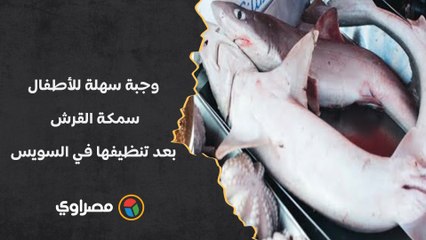 "وجبة سهلة للأطفال".. سمكة القرش بعد تنظيفها في السويس