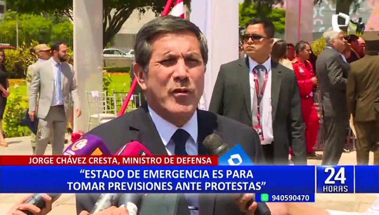 Ministro de Defensa: "Estado de emergencia es para tomar previsiones ante protestas"