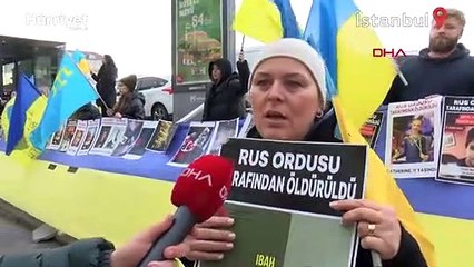 Ukraynalılar Taksim'de eylem yaptı