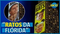 Projeção em NY pede a prisão de Bolsonaro e Trump