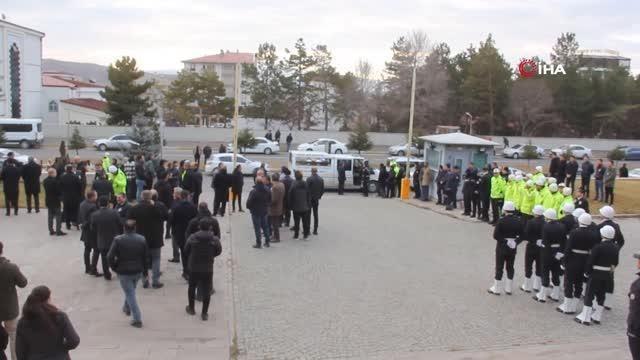 Vefat eden polis memuru için tören düzenlendi