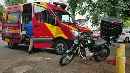 Colisão é registrada no Centro e condutor da moto fica ferido