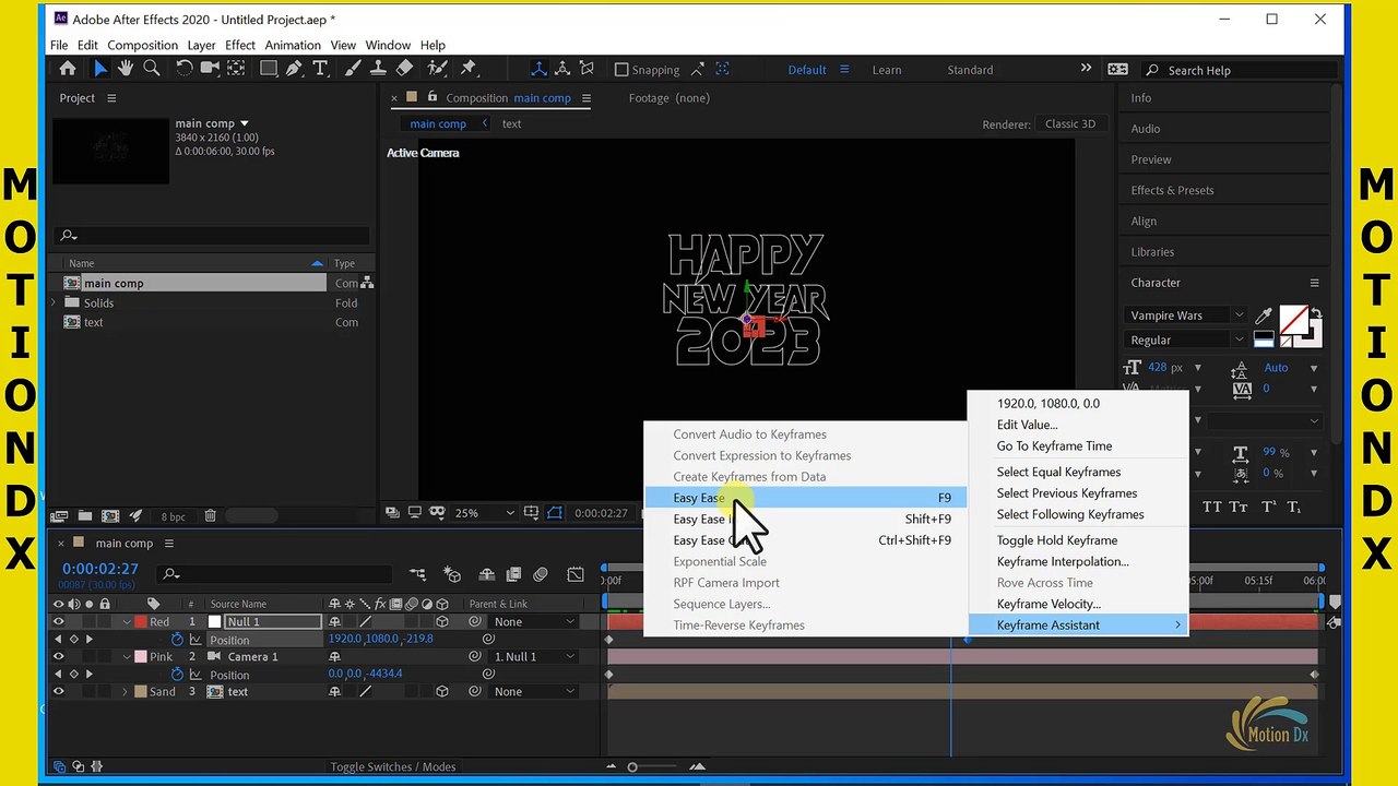 After Effects Tutorial - Happy New Year 2023 - Title Animation - Tutorial Bnagla - motion dx
