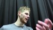 Purdue forward Caleb Furst reacts to win over Michigan State