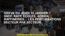 Jeudi 19 janvier grève: SNCF, RATP, écoles, air, raffineries ... Perturbations du secteur par secteu