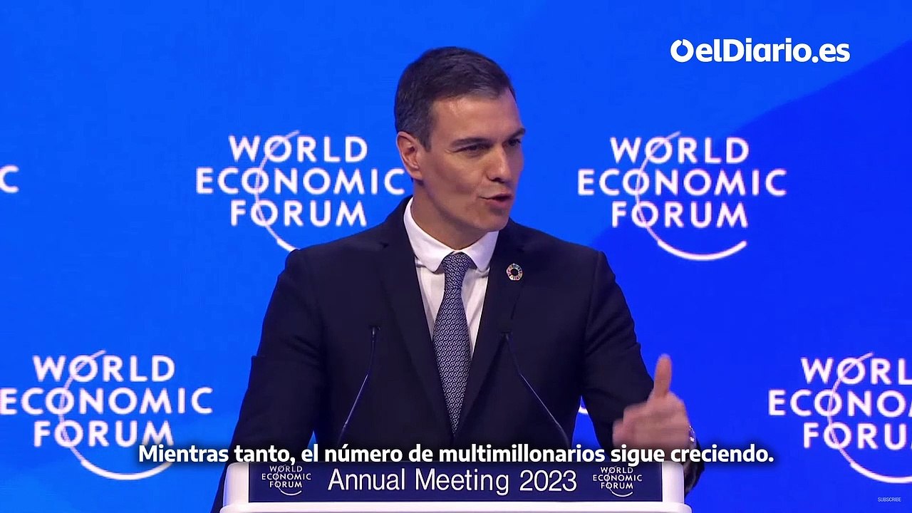 Pedro Sánchez pide en Davos a la élite empresarial mundial que “priorice el bienestar de la gente”