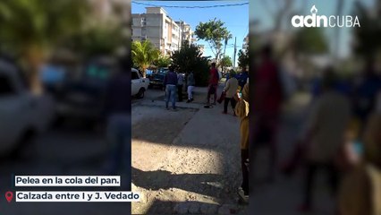 Cámaras de ADN captaron una pelea en la cola del pan en el Vedado, Ciudad Habana.